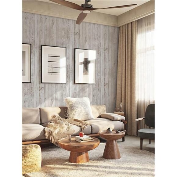 17.7"x197" Peel and Stick Wallpaper Removable Realistic Wood Shiplap - Picture 6 of 7